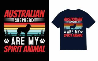 australiano pastor perro camiseta diseño vector