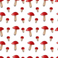 senza soluzione di continuità modello di funghi.grandi e piccolo autunno foresta pianta. modello per la creazione di tessuti, involucro carta, inviti.acquerello e marcatore illustrazione.mano arte. png