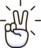 Sieg Hand komisch Emoji Symbol Illustration png