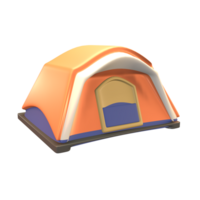 3D icon camping tent rendered isolated on the transparent background png