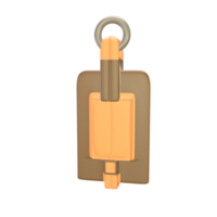 3D icon luggage tag rendered isolated on the transparent background png