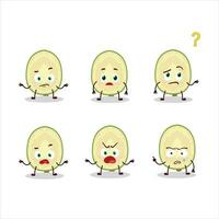 Cartoon character of slice of ambarella with what expression vector