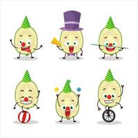 Cartoon character of slice of ambarella with various circus shows vector