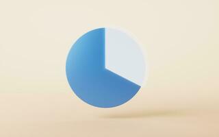 A simple blue pie chart, 3d rendering. photo