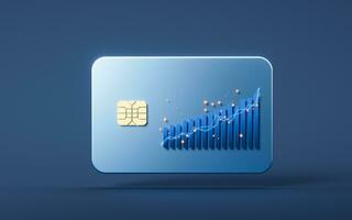 Bank card with 3d cartoon style, 3d rendering. photo