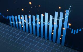 statistical graph with business finance concept, 3d rendering. photo