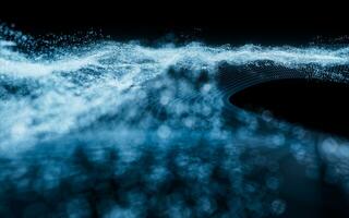 Abstract wave particles background, 3d rendering. photo