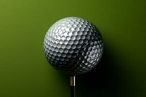 Golf ball with sport background design for banner with copy space.Created with Generative AI technology. photo