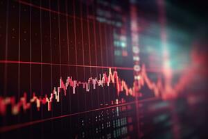 Finance stock market graph data.financial analytics and Business concept.Created with Generative AI technology. photo