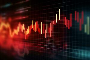 Finance stock market graph data.financial analytics and Business concept.Created with Generative AI technology. photo