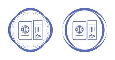 Ticket and Passport Vector Icon