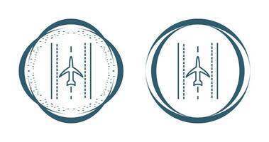 Plane on Runway Vector Icon