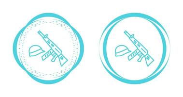 Gun and Helmet Vector Icon