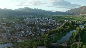 Village and fields in Shaxi, Yunnan, China. video