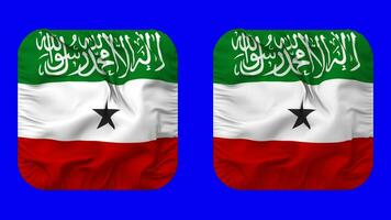 Somaliland Flag in Squire Shape Isolated with Plain and Bump Texture, 3D Rendering, Green Screen, Alpha Matte video