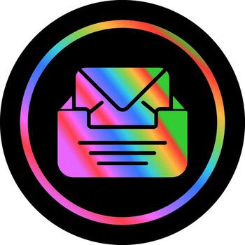 bandeja de entrada con sobre vector icono