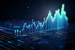 Finance stock market graph data.financial analytics and Business concept.Created with Generative AI technology. photo