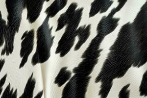 Real black and white cowhide skin texture photo