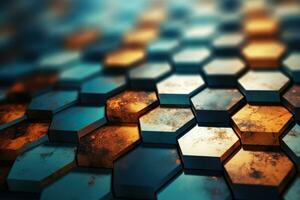 Abstract background featuring a digital hexagon design photo