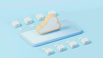 Cloud computing concept, 3d rendering. video