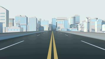 urbano estrada e digital cidade modelo, 3d Renderização. video
