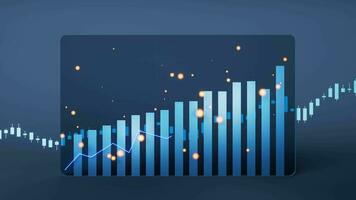 statistico grafico con attività commerciale finanza concetto, 3d resa. video