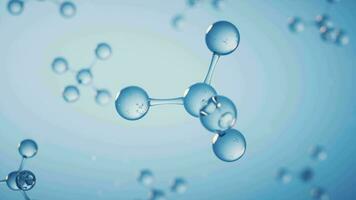 Molecules with blue background, 3d rendering. video