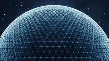Digital sphere with glowing lines structure, 3d rendering. video