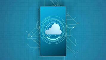 Mobile and cloud computing, subject of science and technology, 3d rendering. video