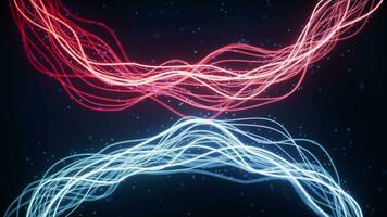 Abstract wave gradient curves and particles, 3d rendering. video