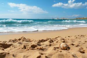 Beautiful beach with soft sand photo