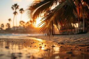beautiful tropical beach and sea with coconut palm tree in paradise island photo
