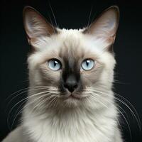 a Siamese cat on a white background photo