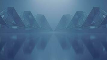 Fog scene with abstract geometry, 3d rendering. video