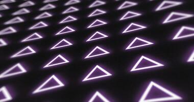 Abstract pattern of glowing geometric triangles loop futuristic hi-tech black background photo