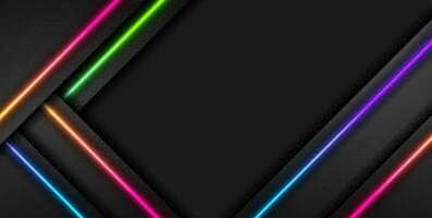 Futuristic technology background with colorful glowing lines vector