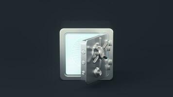 Safe deposit box and numeric password, 3d rendering. video