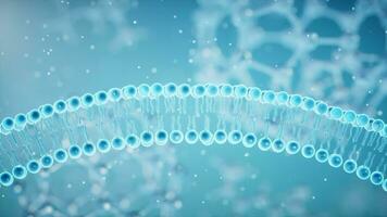 Cell membrane with blue background, 3d rendering. video