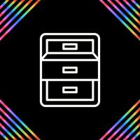 Filing cabinet with open door Vector Icon