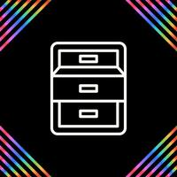 Filing cabinet with open door Vector Icon