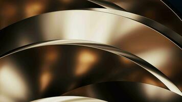 Metallic curve geometry background, 3d rendering. video