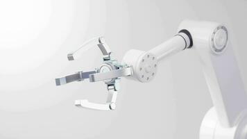 Mechanical arm with white background, 3d rendering. video