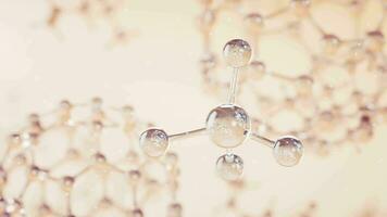 chimique molécule avec Jaune arrière-plan, 3d le rendu. video