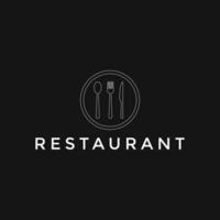 cuchara, tenedor y cuchillo símbolo gráfico vector ilustración genial logo minimalista para restaurante