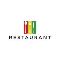 cuchara, tenedor y cuchillo símbolo gráfico vector ilustración genial logo para restaurante