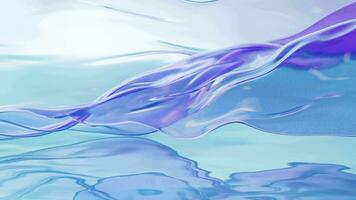 Flowing transparent cloth on water surface, 3d rendering. video