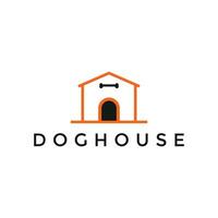 dog house pet minimalist logo design vector