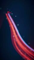 Flowing curves with glowing neon lines, 3d rendering. video