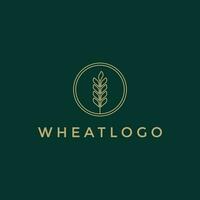 Circle Agriculture Grain Wheat Minimalist Logo Design Template vector