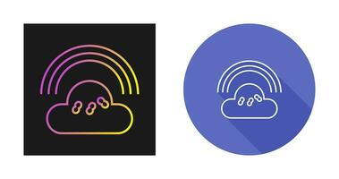 Cloudy with Rainbow Vector Icon